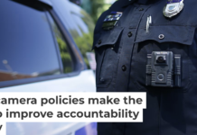 A police officer in Ipswich, Mass., wears a WatchGuard body camera on July 29, 2020. Jonathan Wiggs/The Boston Globe via Getty Images